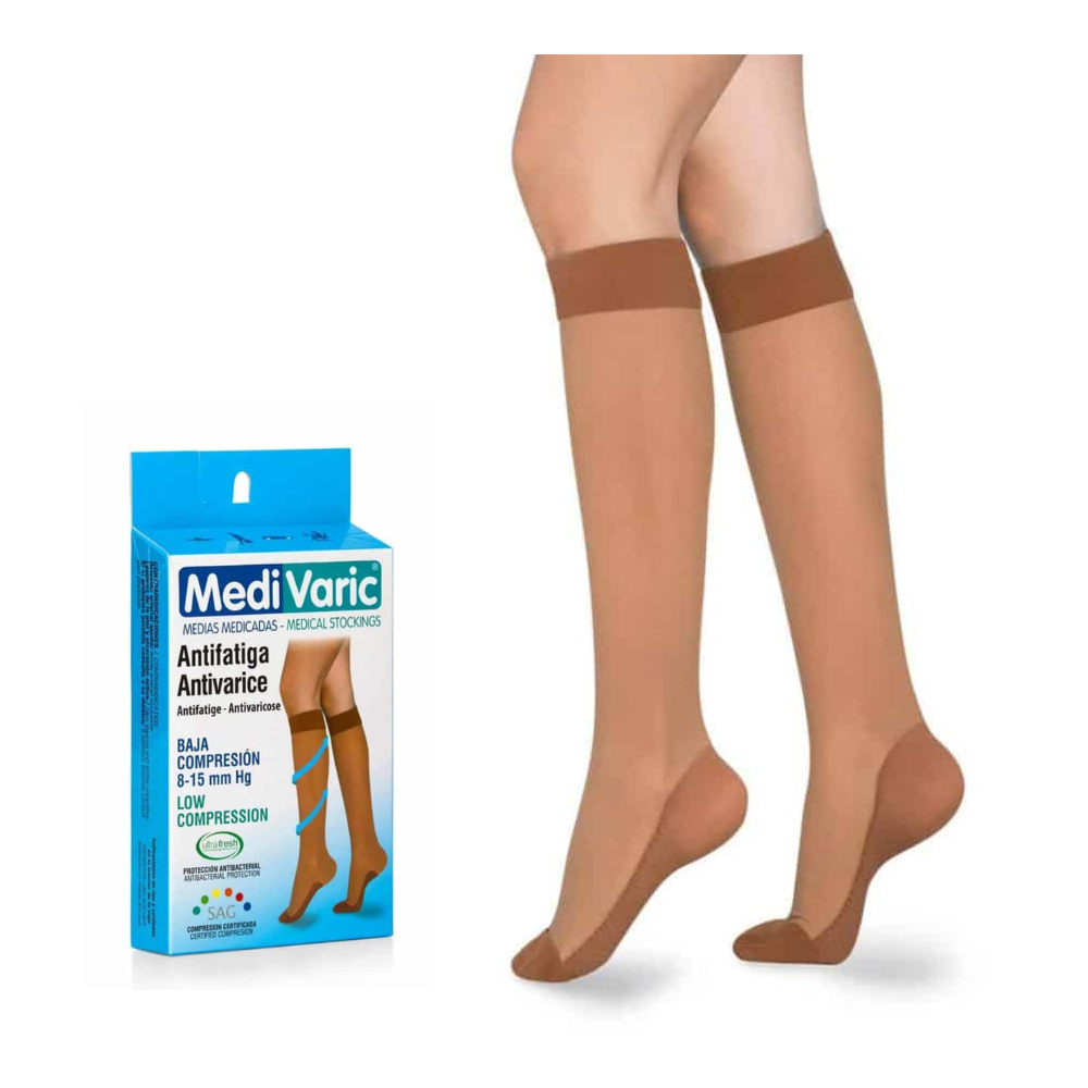Medias antivarice para mujer 8 - 15mmHG hasta la rodilla