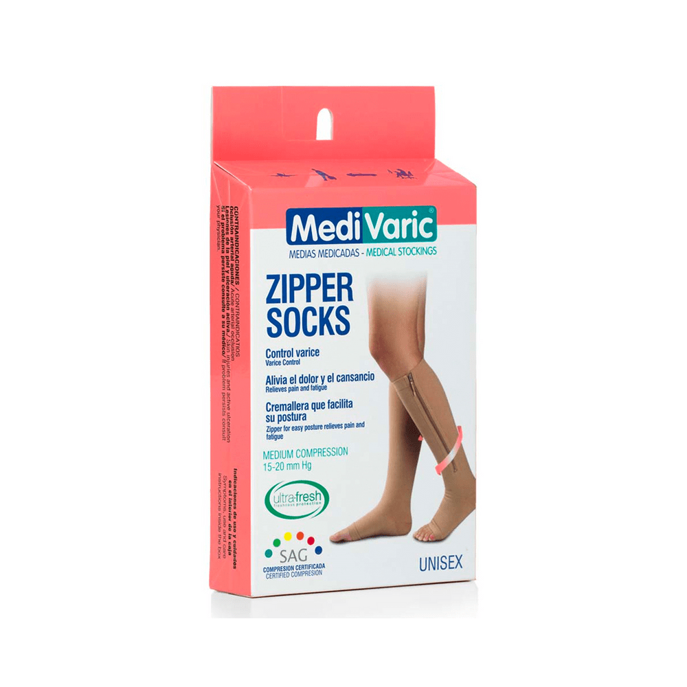 Medias antivarice UNISEX 15 - 20mmHG CON CIERRE