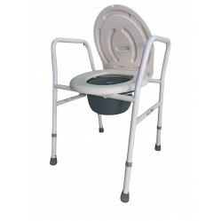 Silla blanca con urinal para minusvalido