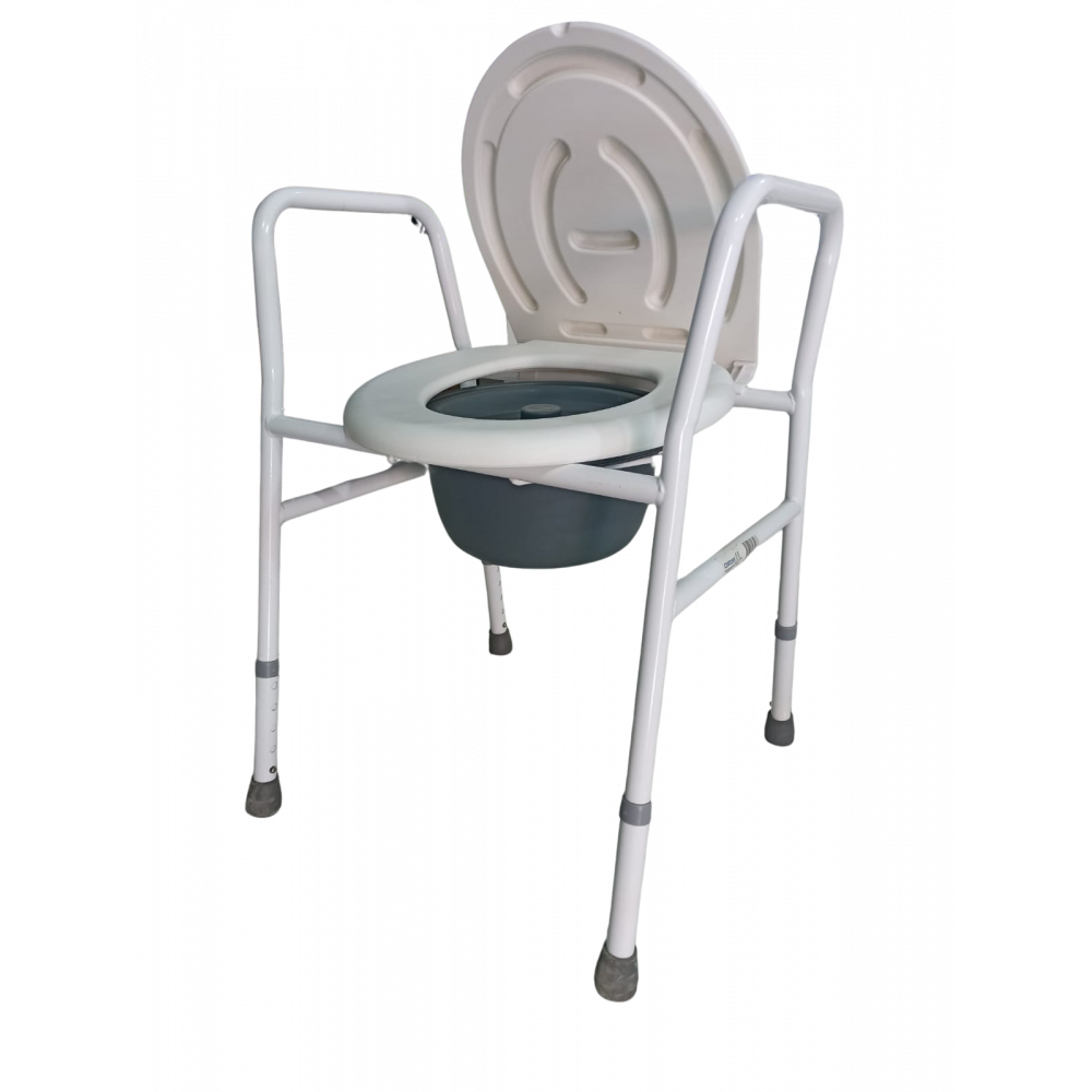Silla blanca con urinal para minusvalido
