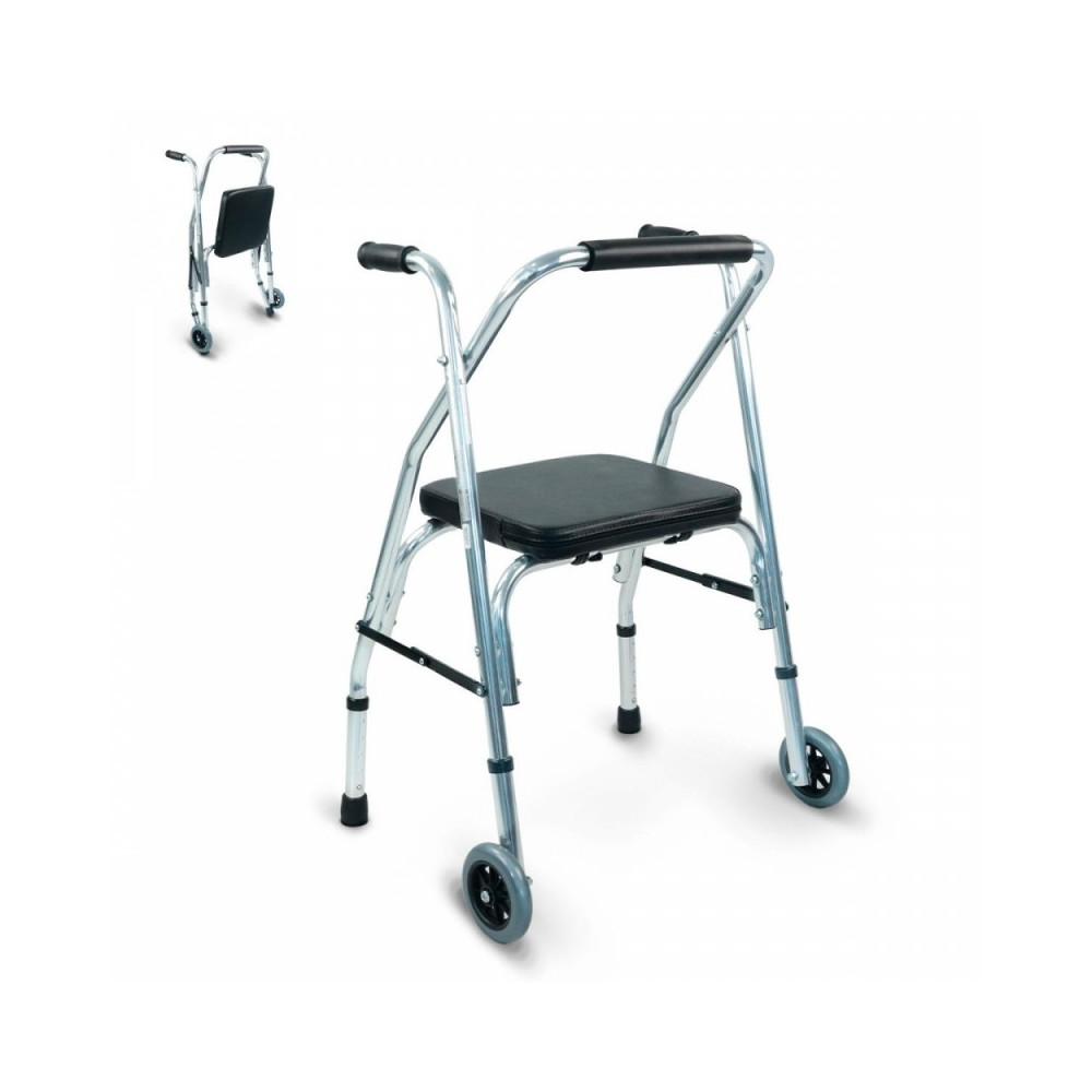 Andador con asiento y ruedas