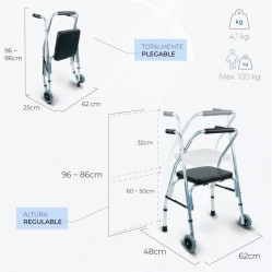 Andador con asiento y ruedas