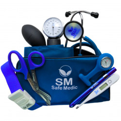 Kit RELOADED tensiómetrp, fonendoscopio, tijera corta todo, torniquete, reloj segundero, Linterna y termómetro.