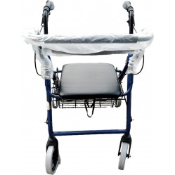 CAMINADOR ROLLATOR ALUMINIO AZUL FRENOS Y APOYA PIES
