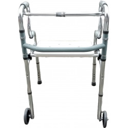 ANDADOR PLEGABLE DOBLE SOPORTE C/ASIENTO RUEDAS